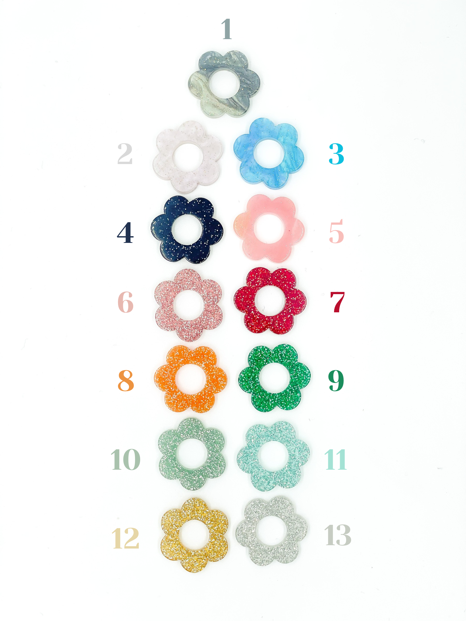 Fleurettes interchangeable pailletées