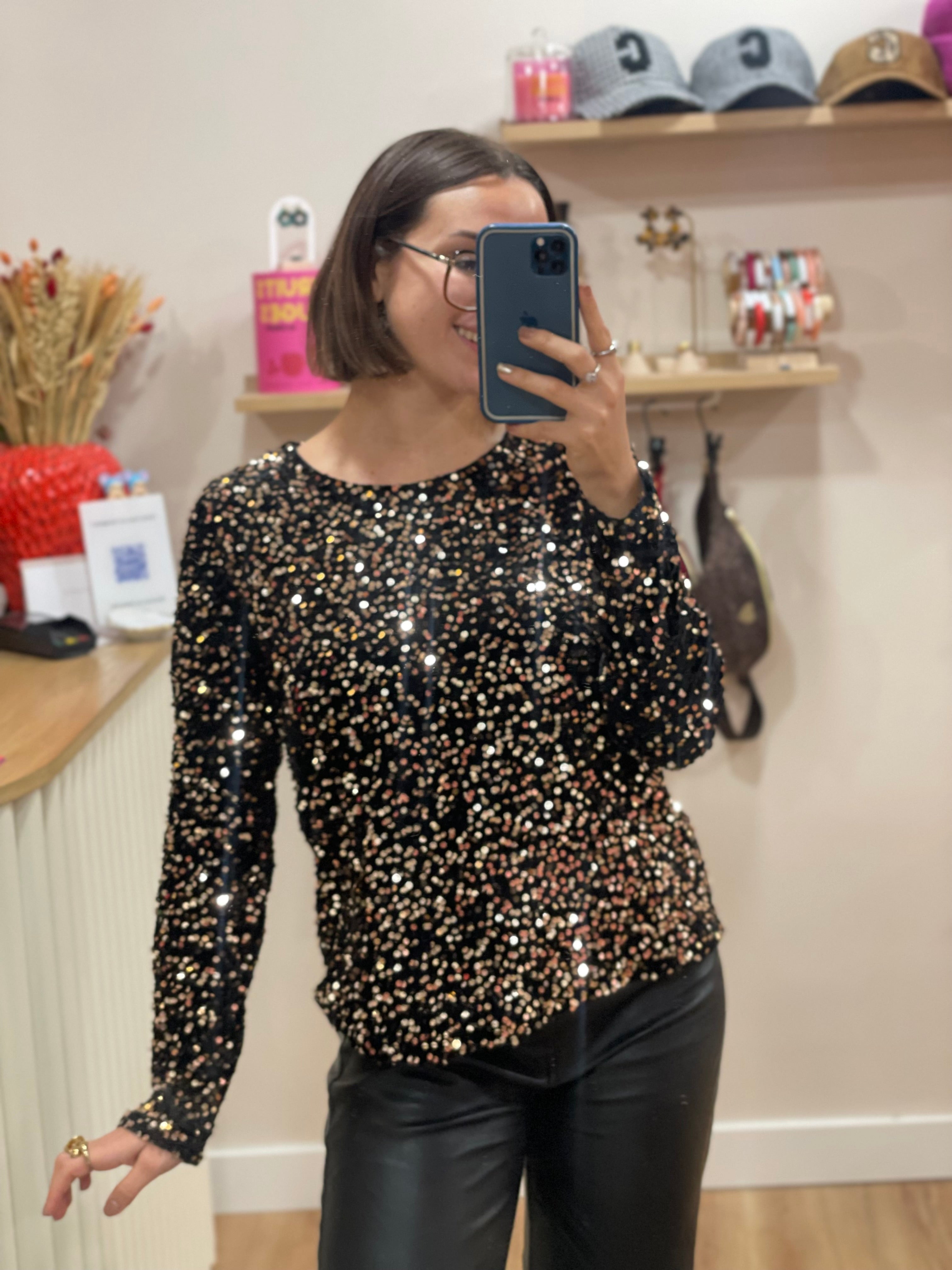 Blouse paillettes