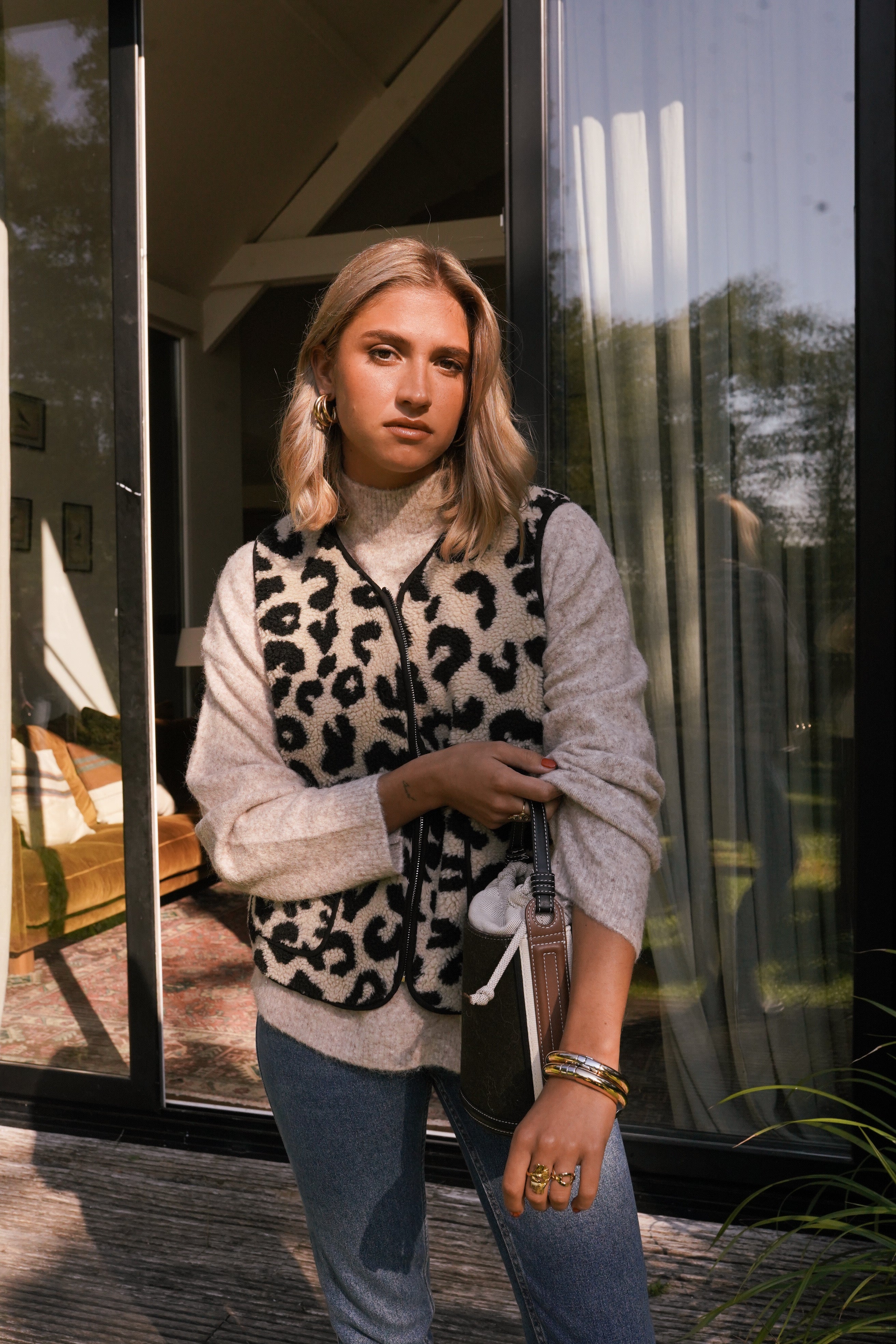 Gilet sans manches léopard